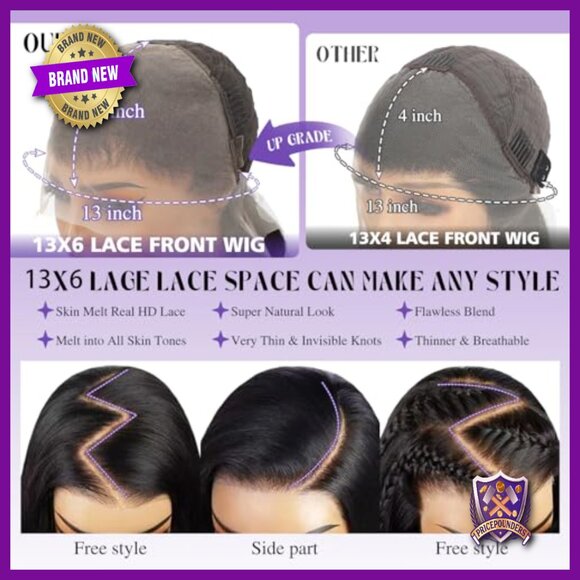 30 Inch 13x6 Lace Front Wig Human Hair Body Wave Glueless HD Lace main image 5